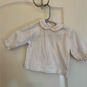 Jacadi Cream Long Sleeve Kids Shirt with Embroidered Collar